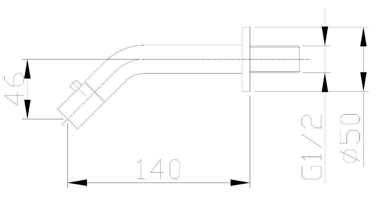 Metro fonteinkraan met muurbevestiging 1/2" chroom