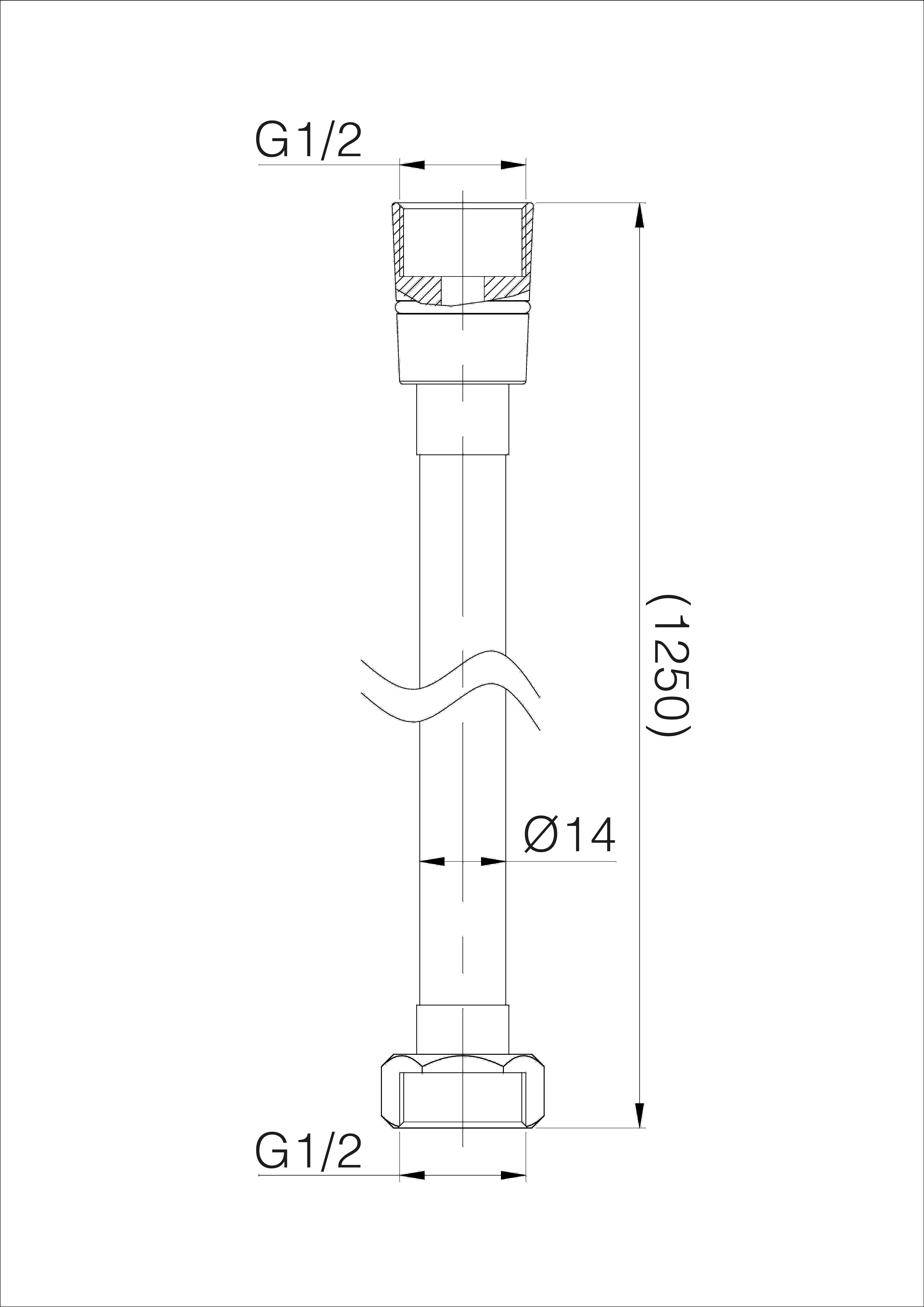 Doucheslang dubbel sterkte 125 cm chroom