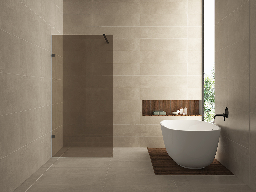 Less inloopdouche 800 x 2000 x 8 mm nano vintage brons glas/mat zwart