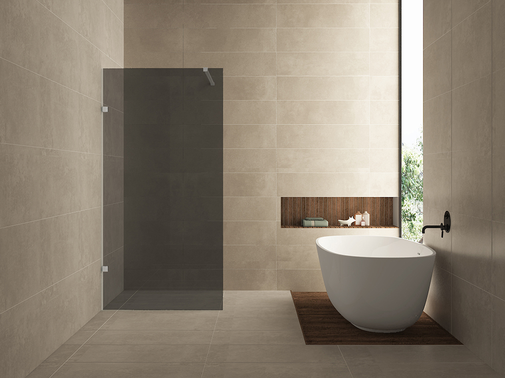 Less inloopdouche 900 x 2000 x 8 mm nano rookglas/geborsteld staal