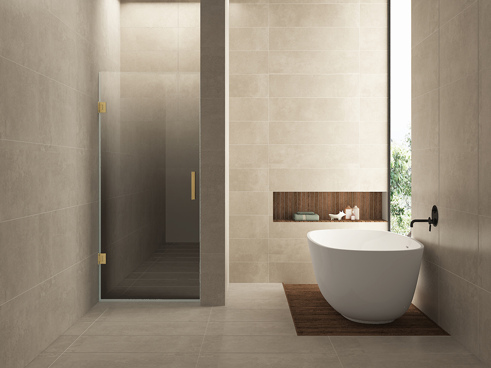 Less nisdeur links 700 x 2000 x 8 mm nano spiegelrook- naar helder glas/geborsteld messing