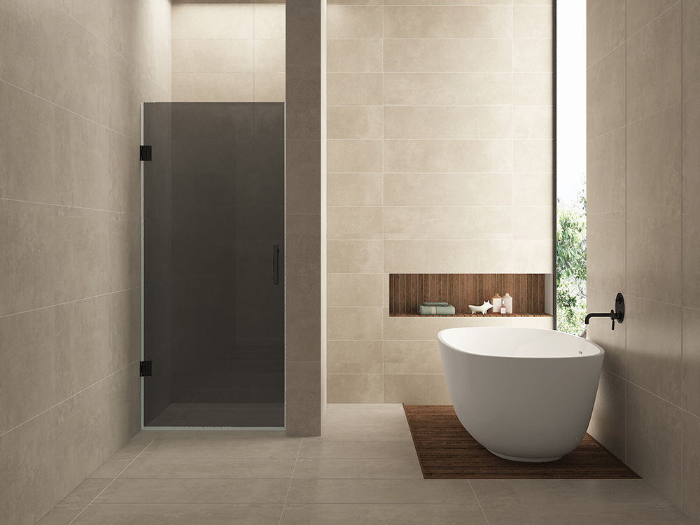 Less nisdeur 800 x 2000 x 8 mm nano rookglas/mat zwart