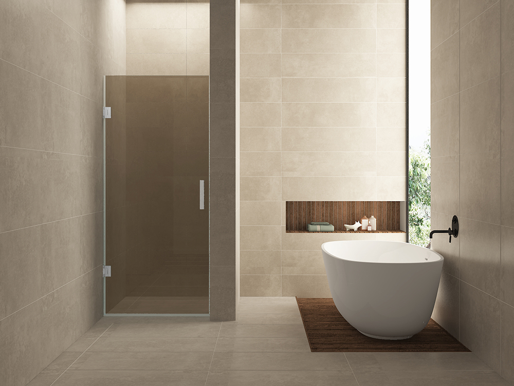 Less nisdeur 900 x 2000 x 8 mm nano vintage brons glas/geborsteld staal