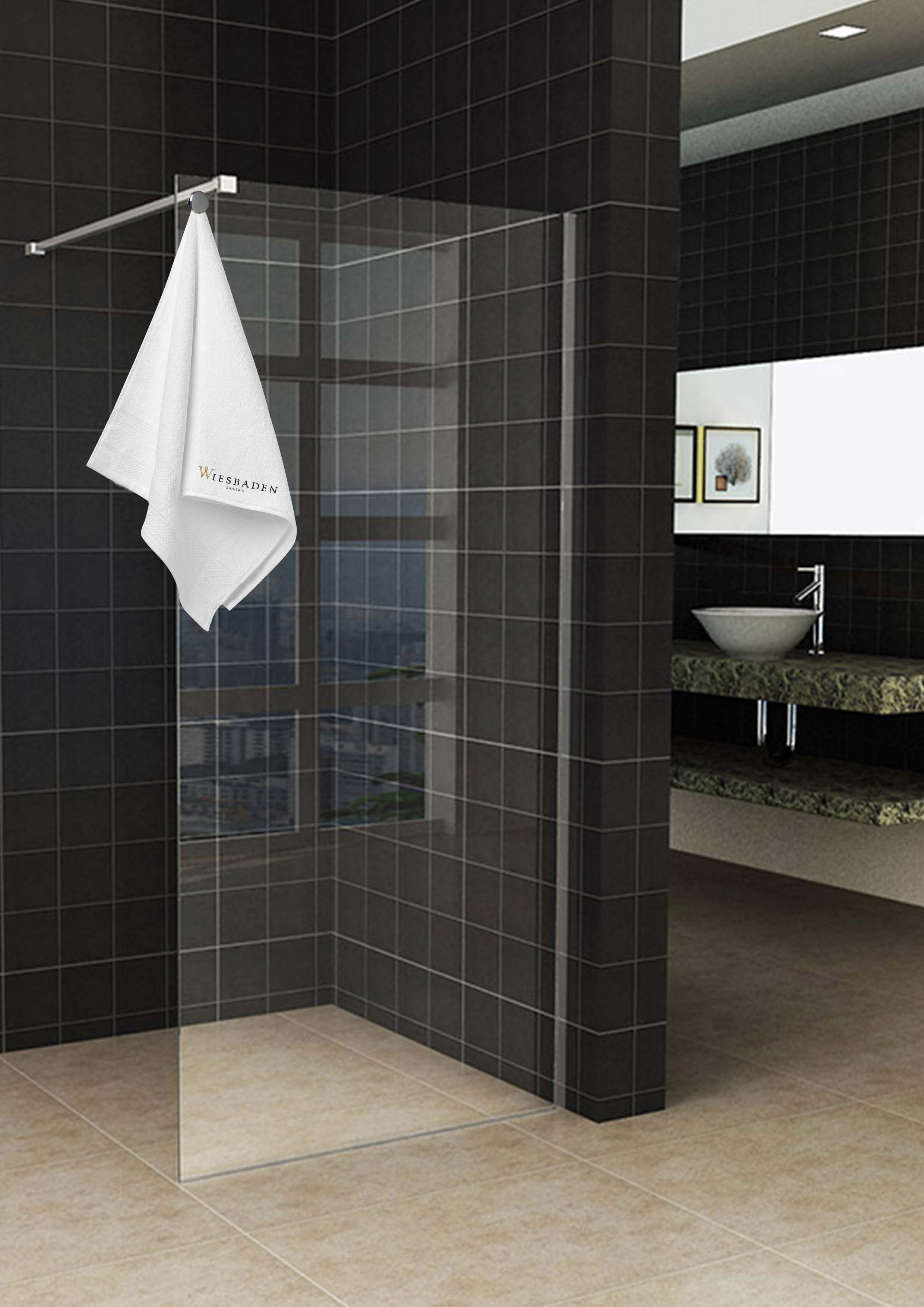Sita inloopdouche met handdoekhouder 80x200 cm chroom/8 mm helder glas met Nano coating - 20.3404