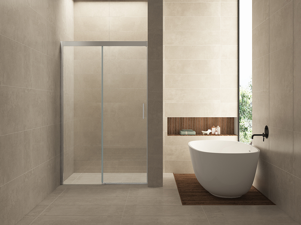 Puerta nisdeur met 1 schuifdeur 900 x 2000 x 8 mm nano helder glas/chroom - 20.3430