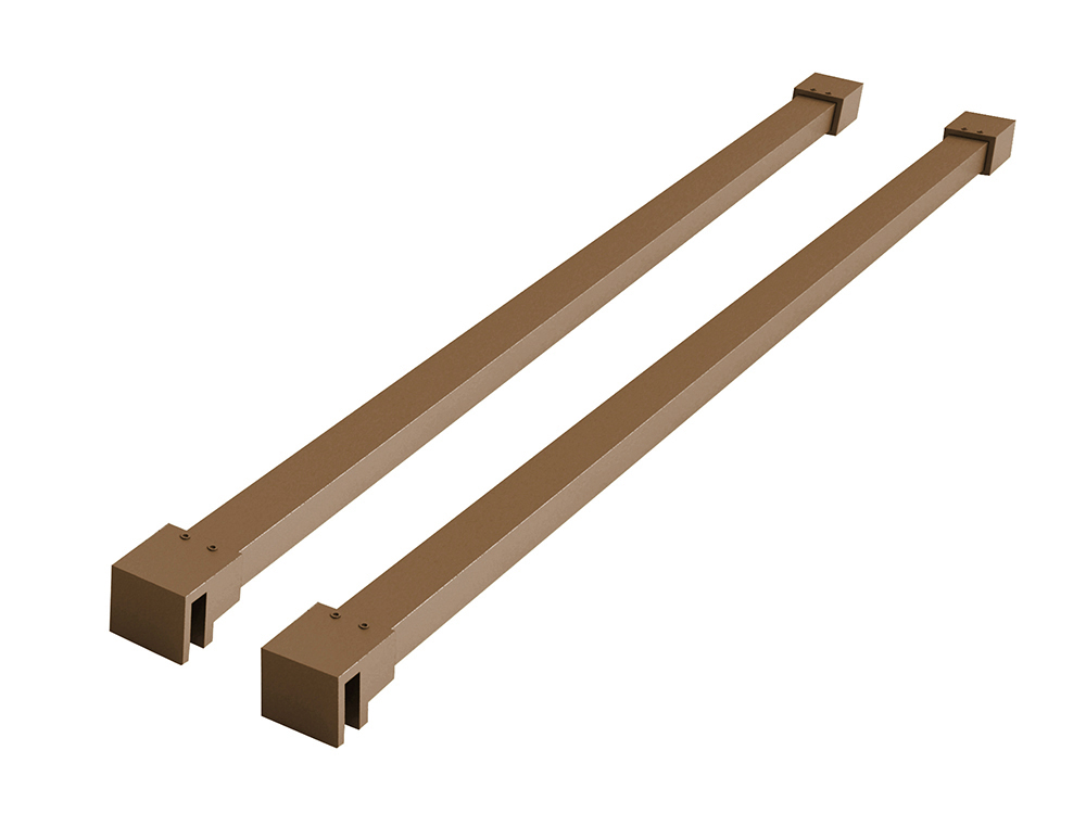 Slim set stabilisatiestangen 120 cm voor vrijstaande inloopdouches geborsteld brons koper - 20.3449