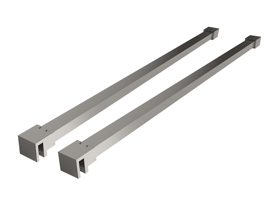 Slim set stabilisatiestangen 120 cm voor vrijstaande inloopdouches chroom - 20.3460
