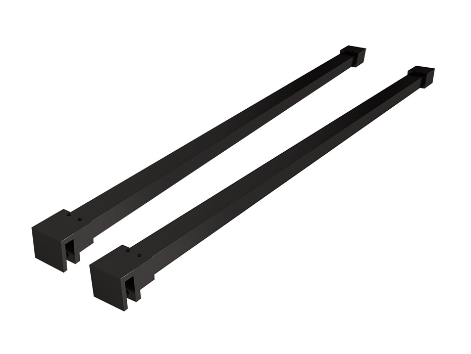Slim set stabilisatiestangen 120 cm voor vrijstaande inloopdouches mat zwart - 20.3461