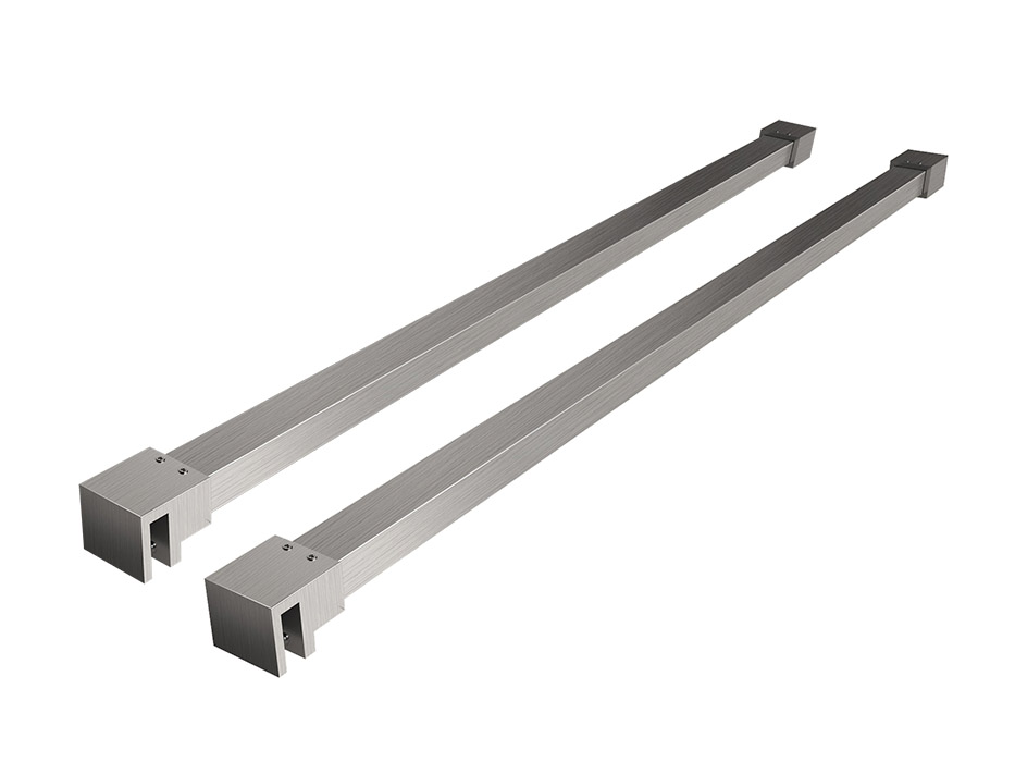 Slim set stabilisatiestangen 120 cm voor vrijstaande inloopdouches geborsteld staal - 20.3462