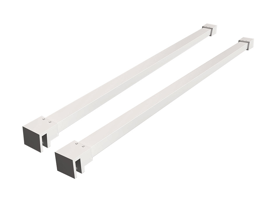 Slim set stabilisatiestangen 120 cm voor vrijstaande inloopdouches mat wit - 20.3463
