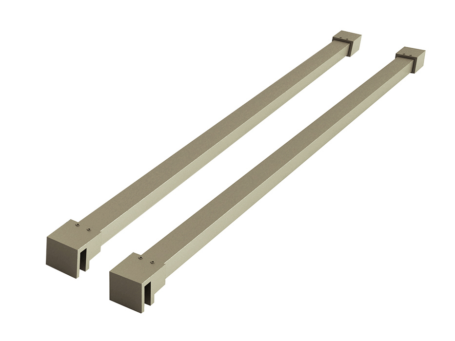 Slim set stabilisatiestangen 120 cm voor vrijstaande inloopdouches geborsteld messing - 20.3464