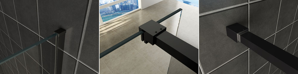Slim profielset met stabilisatiestang 120 cm mat zwart - 20.3467
