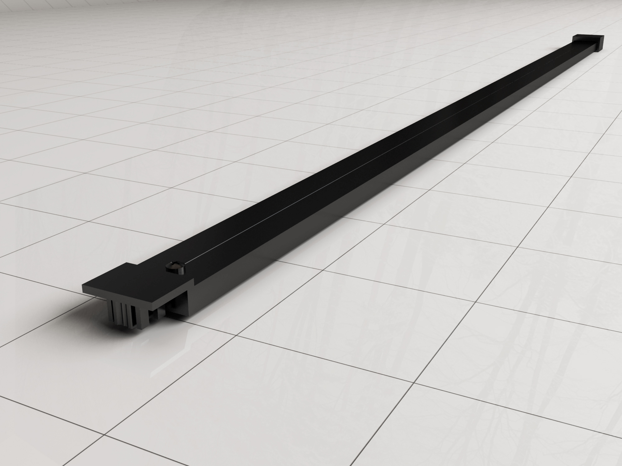 Wiesbaden Horizon stabilisatiestang 120cm voor inloopdouche mat zwart - 20.3549