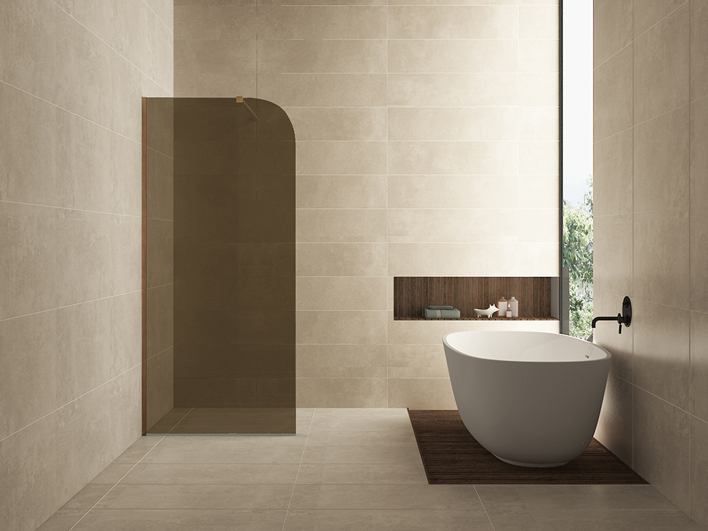 Curvea inloopdouche 900 x 2000 x 8 mm nano vintage brons glas