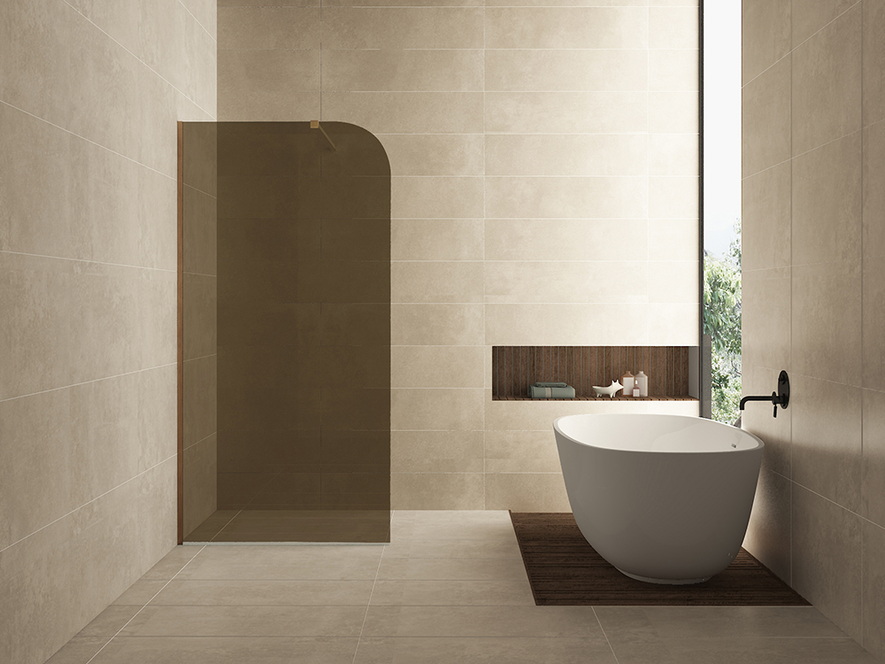 Curvea inloopdouche 1000 x 2000 x 8 mm nano vintage brons glas