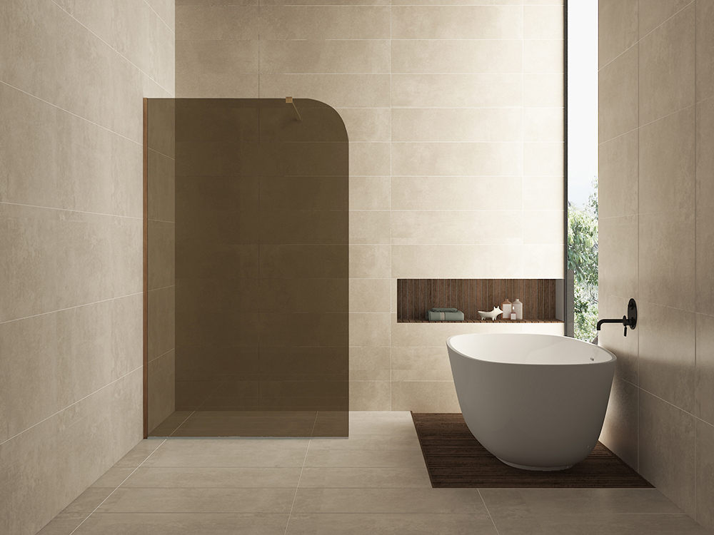 Curvea inloopdouche 1200 x 2000 x 8 mm nano vintage brons glas