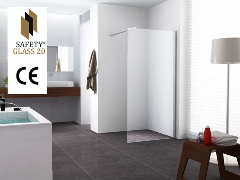 Graffic inloopdouche 1200 x 2000 x 10 mm nano safety glass folie helder glas/chroom - 20.3759
