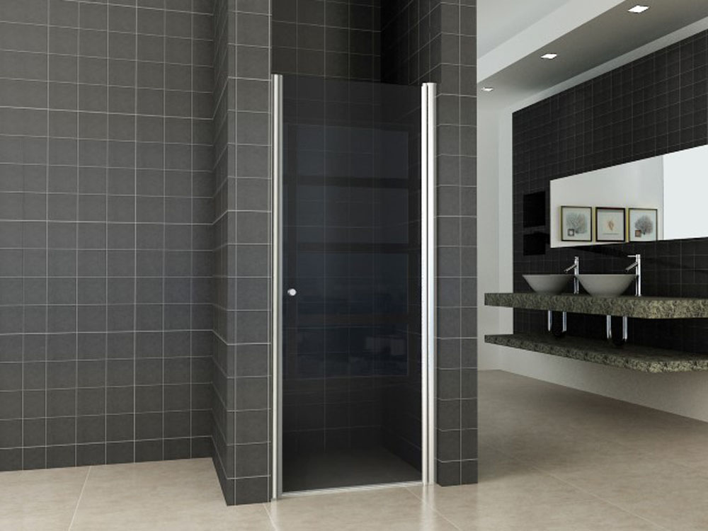 Between nisdeur 800 x 2000 x 8 mm nano rookglas/chroom - 20.3787