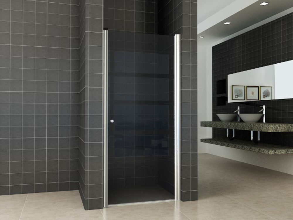 Between nisdeur 900 x 2000 x 8 mm nano rookglas/chroom - 20.3788