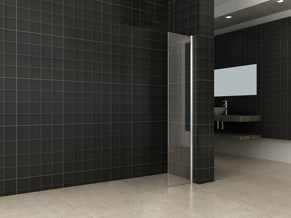 Comfort zijwand met muurprofiel 300 x 2000 x 10 mm nano helder glas/chroom - 20.3817