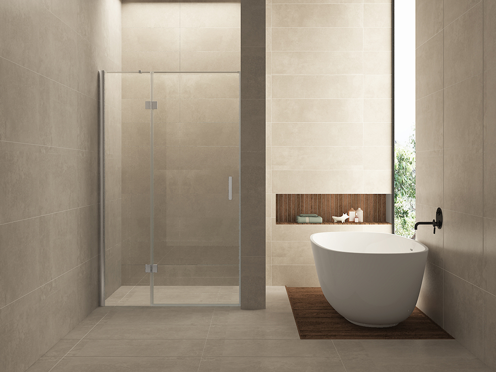 Vaz nisdeur met vast deel 1200 x 2000 x 8 mm nano helder glas/chroom - 20.3924