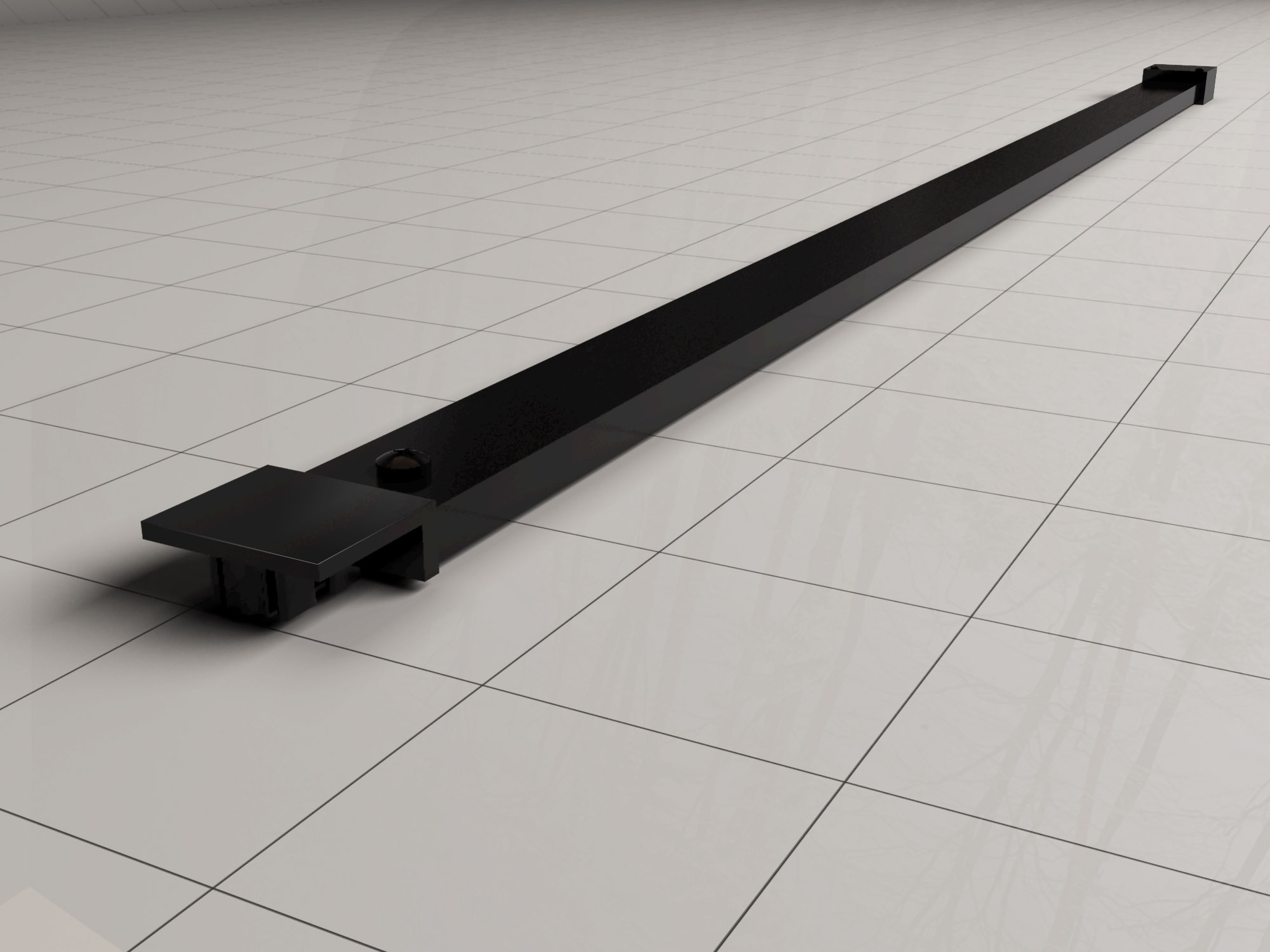 Stabilisatiestang 120 compleet voor inloopdouche + raster zwart - 20.3963