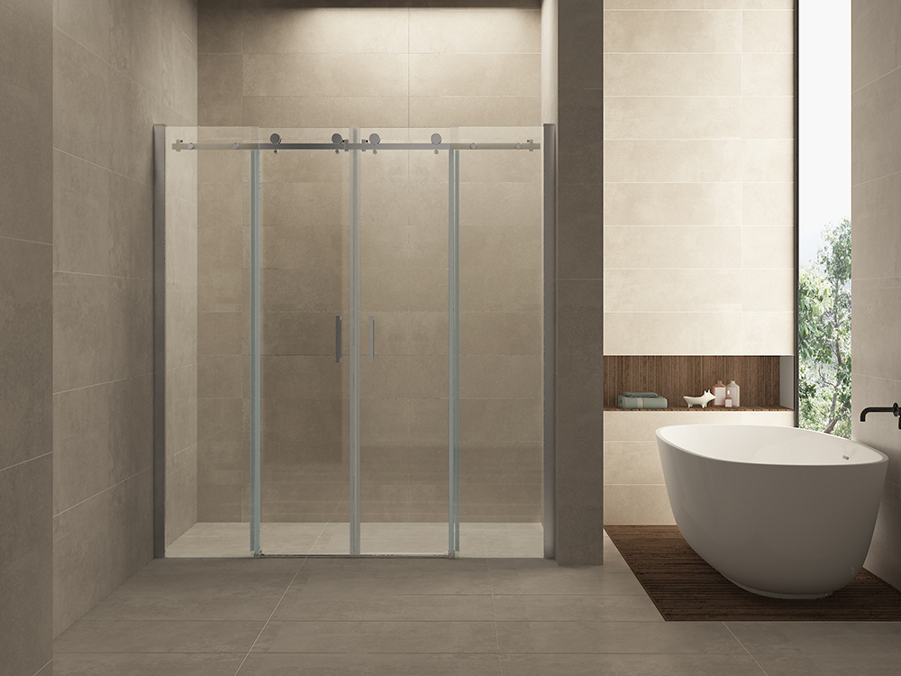 Slide nis schuifdeur dubbel 1800 x 2000 x 8 mm nano helder glas/chroom - 20.3999