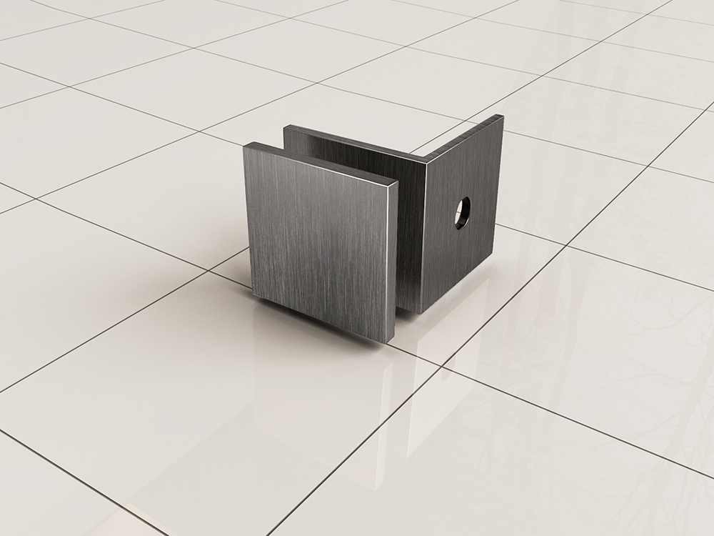 Glaskoppelingset voor profielloze inloopdouche 2 stuks gunmetal - 20.6166