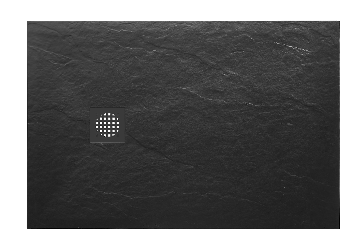 Stonea douchebak antislip composiet 800x900x30 mm inkortbaar mat zwart