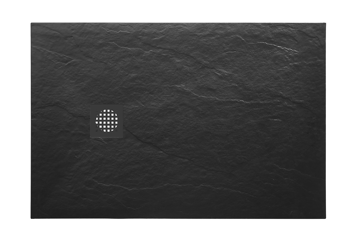 Stonea douchebak antislip composiet 900x1200x30 mm inkortbaar mat zwart