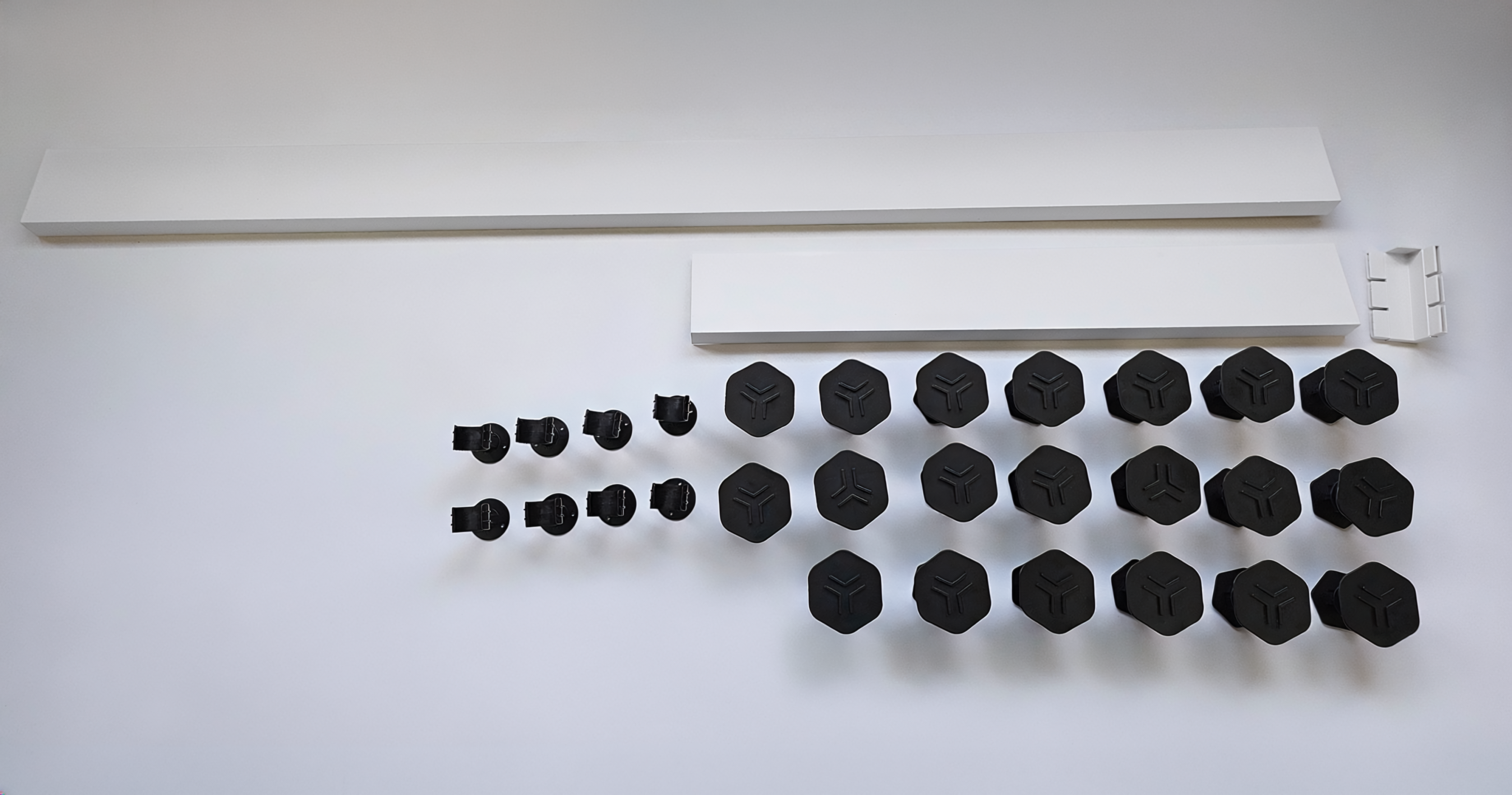 Stonea voorzetpaneel inkortbaar met potenset  90-80 x 180-150  cm mat wit