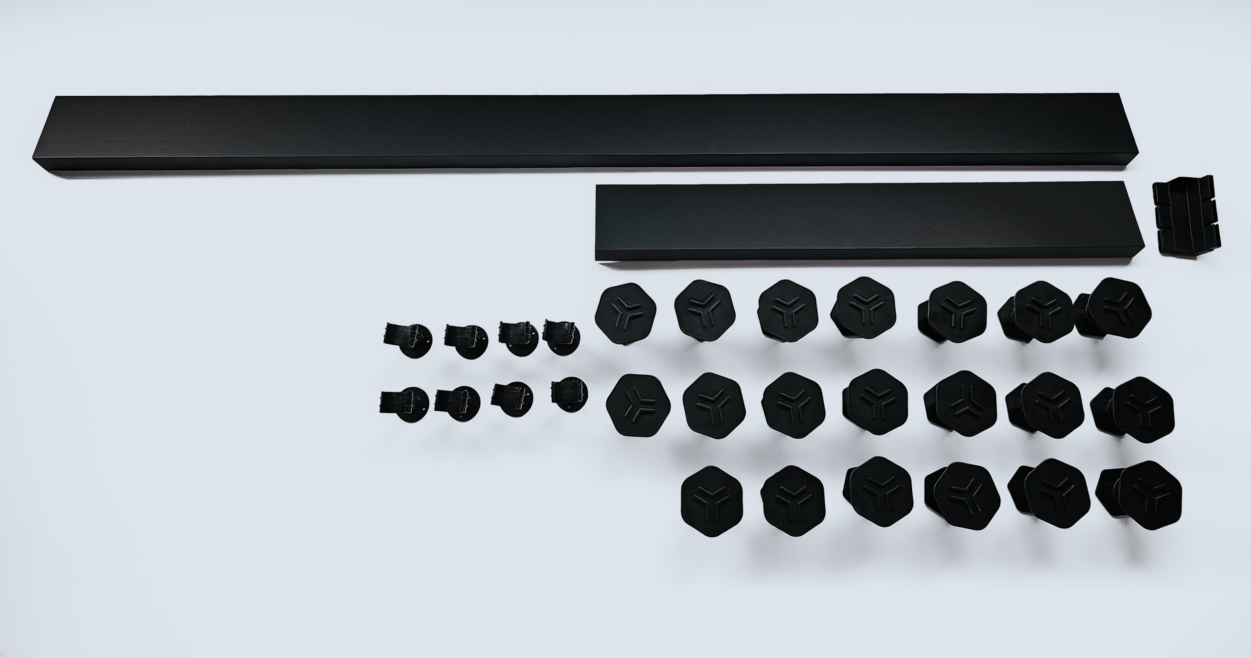 Stonea voorzetpaneel inkortbaar met potenset 90-80 x 180-150  cm mat zwart