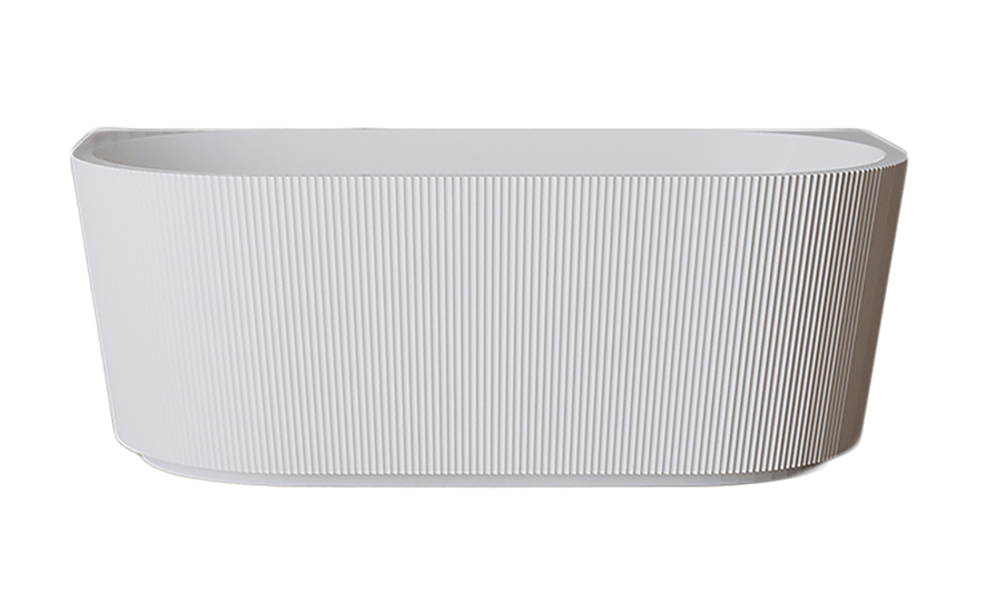 Rivi half vrijstaand ligbad 180 x 80 cm acryl mat wit met waste mat wit