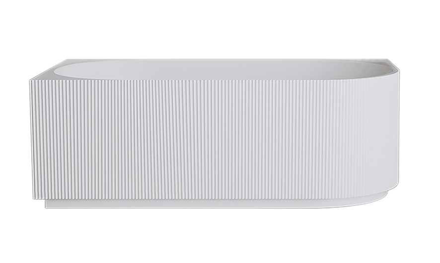 Rivi hoekbad links 180 x 80 cm acryl mat wit met waste mat wit