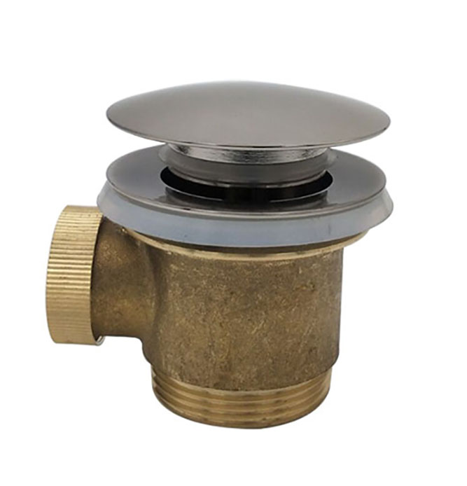 Caral clickwaste afvoerplug vrijstaand bad 1 1/2" geborsteld staal - 21.6006