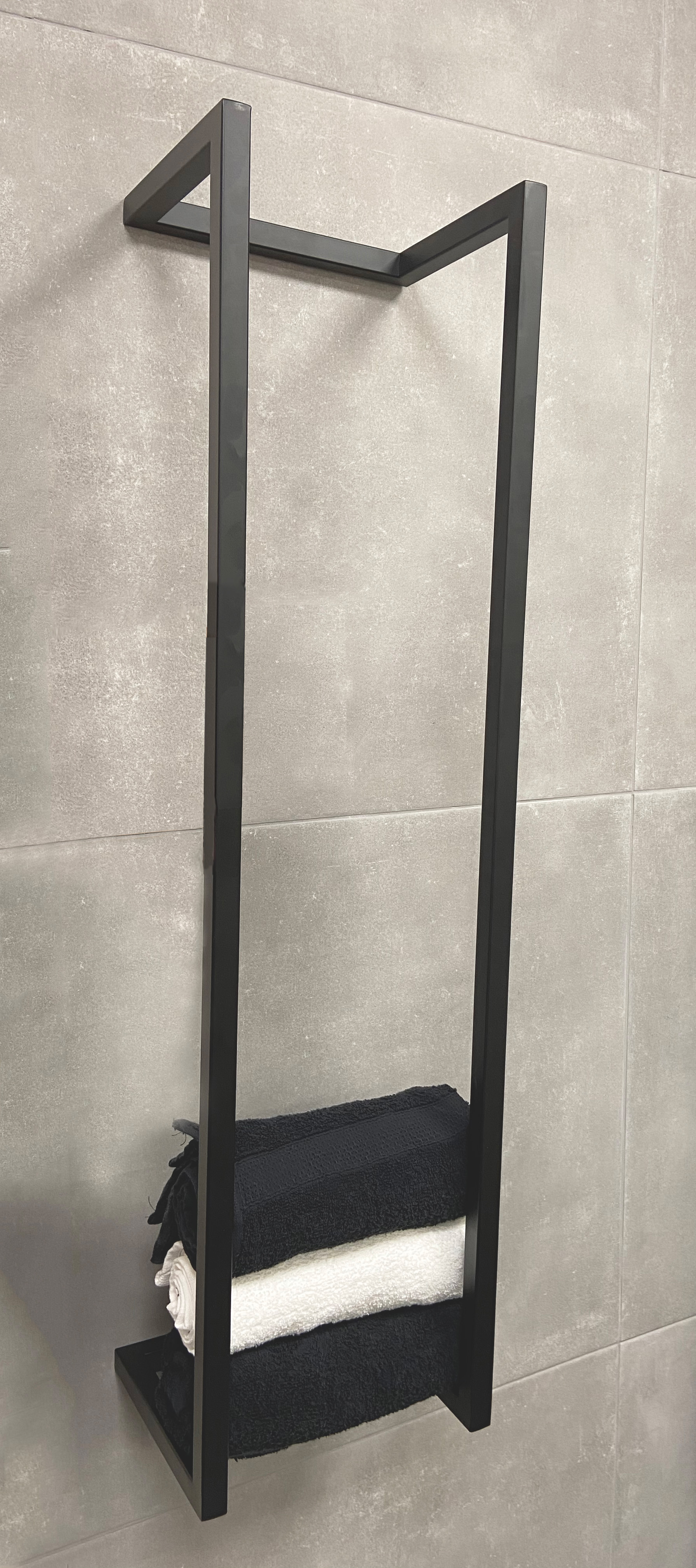 Loft handdoekrek 95 x 25 x 20 cm mat zwart - 28.7003