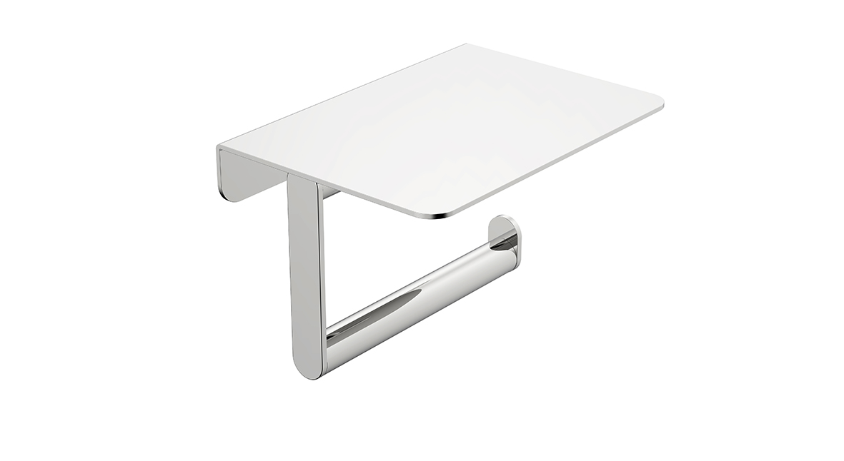 Alonzo toiletrolhouder met planchet chroom - 28.7060