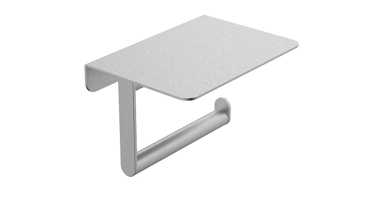 Alonzo toiletrolhouder met planchet RVS geborsteld - 28.7062