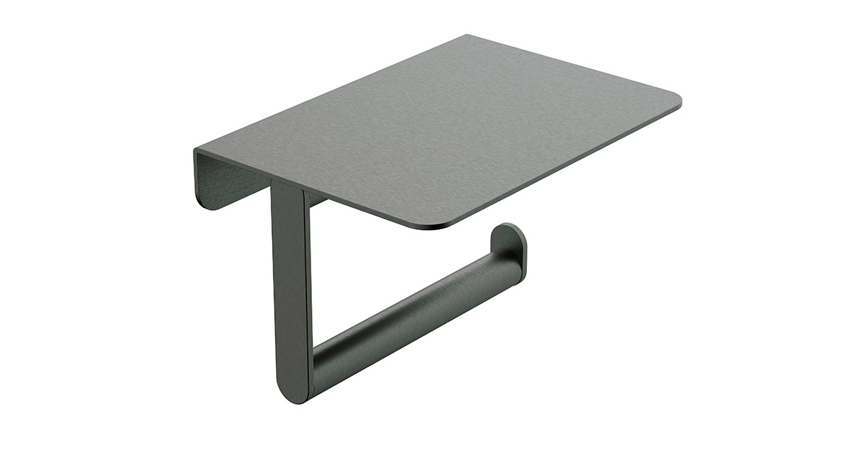 Alonzo toiletrolhouder met planchet gunmetal - 28.7064