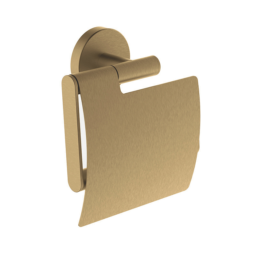 Alonzo toiletrolhouder met klep geborsteld messing - 28.8033