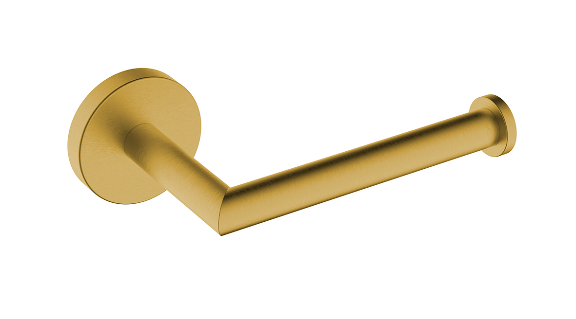 Alonzo toiletrolhouder met vaste arm geborsteld messing - 28.9003
