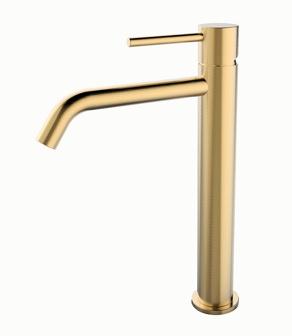 Style XL wastafelmengkraan geborsteld messing - 29.1622