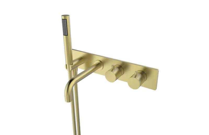 Style inbouw badmengkraan geborsteld messing - 29.1652