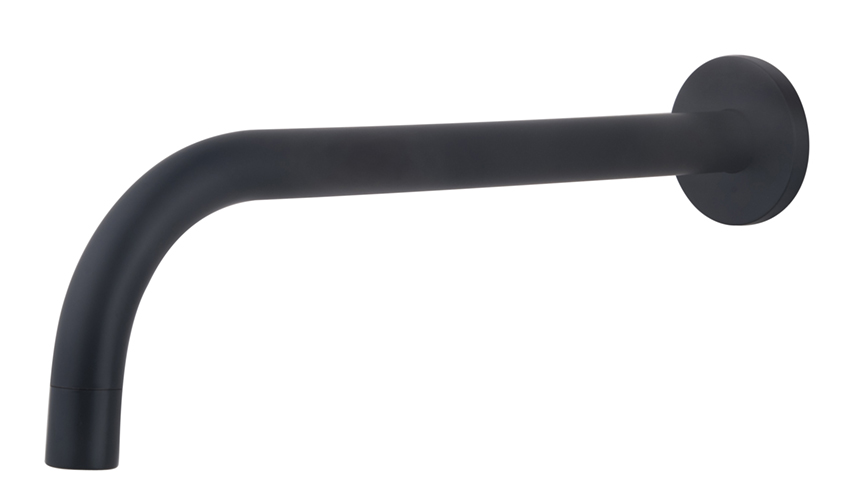 Slim inbouw uitloop 25 cm mat zwart - 29.2031