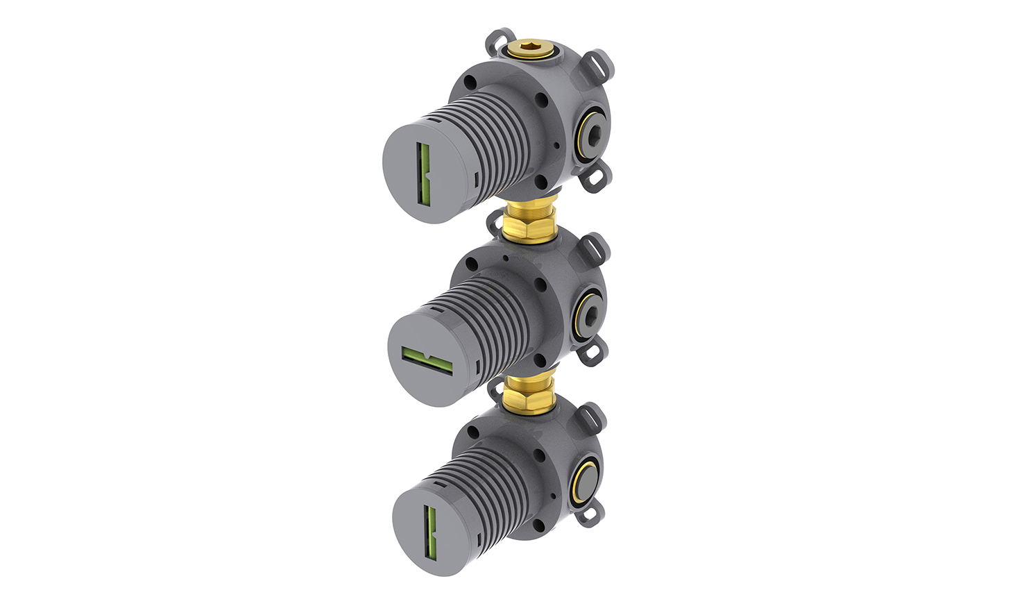 Caral inbouwdeel thermostatische douchekraan met 2 stopkranen