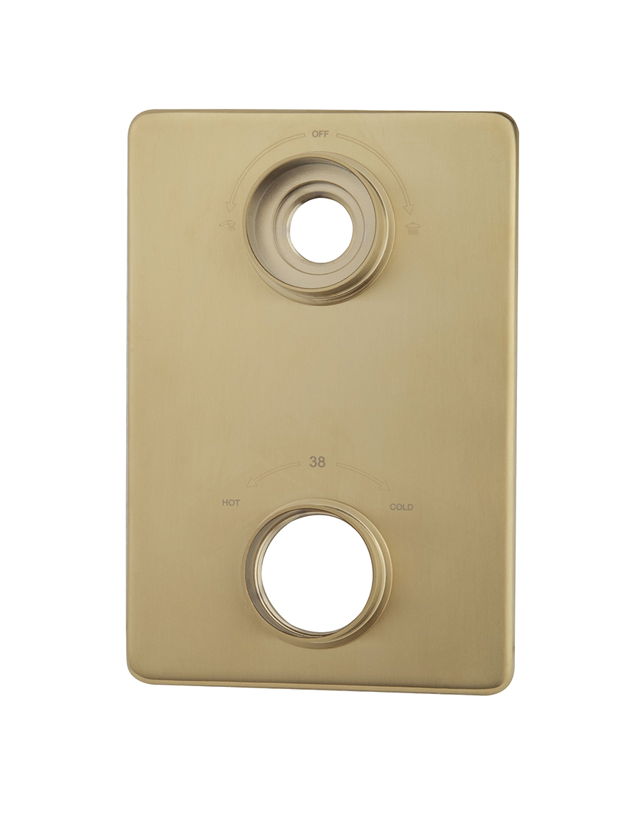 Caral verlengset afbouwdeel 2 weg geborsteld messing PVD