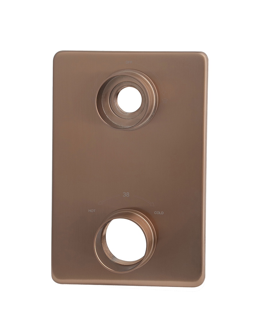 Caral verlengset afbouwdeel 2 weg geborsteld brons koper PVD