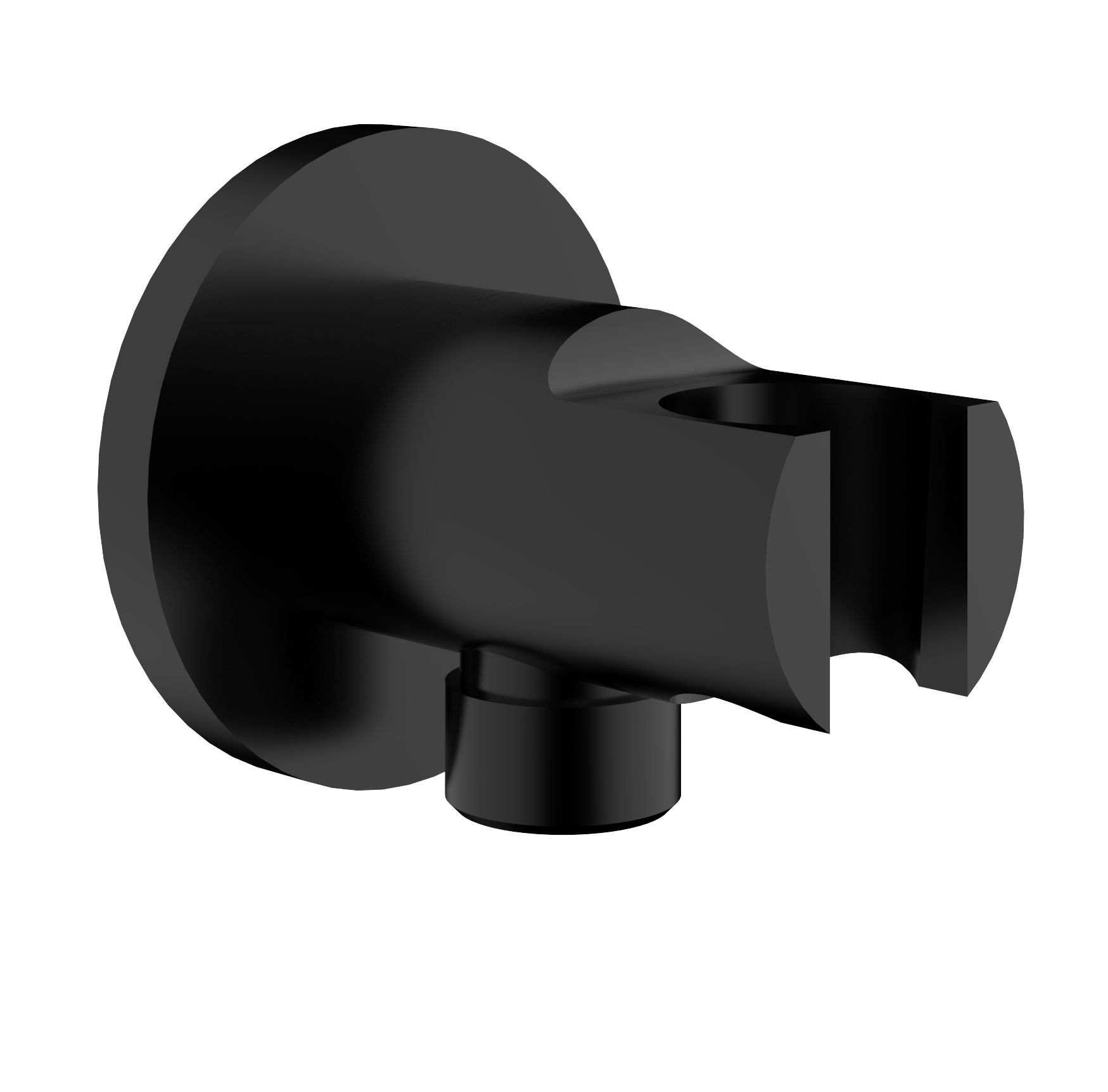 Wandaansluitbocht met houder 1/2" mat zwart - 29.2800