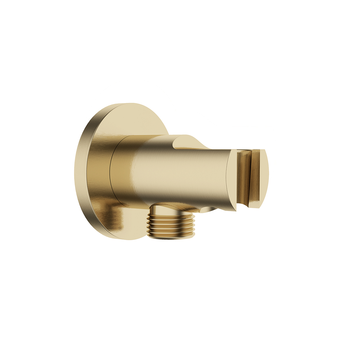Wandaansluitbocht met handdouchehouder rond 1/2" geborsteld messing - 29.2804