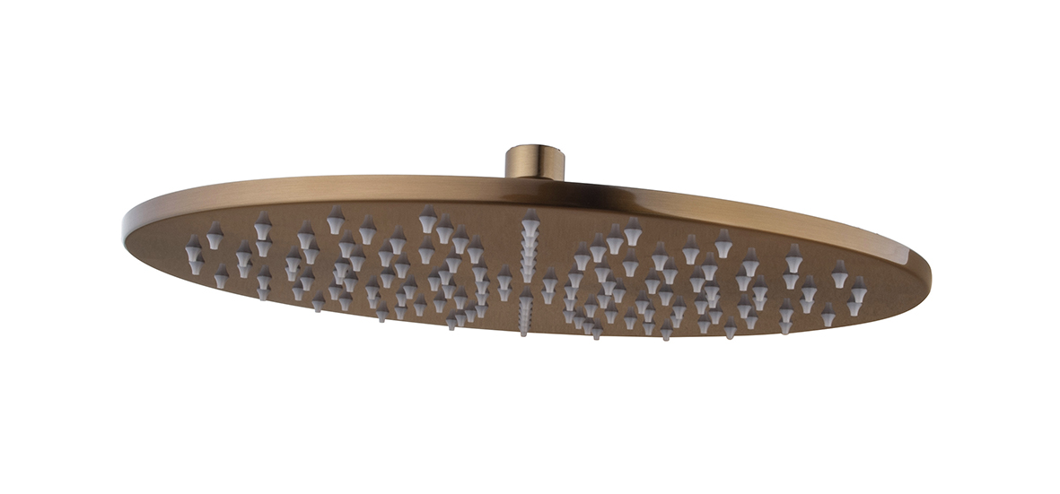 Caral hoofddouche rond 30 x 0,8 cm geborsteld brons koper - 29.2829
